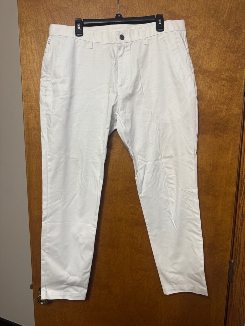 Men's Fabletics Golf White Casual Chino Pants - Classic Straight Fit